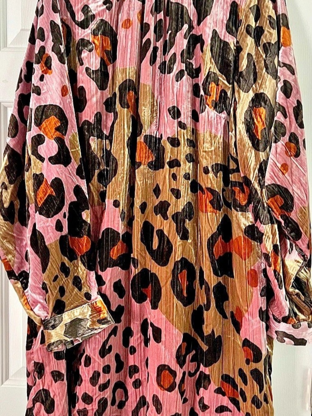 Anthropologie Layla Leopard Velvet Mini Dress Pink & Brown 22W
